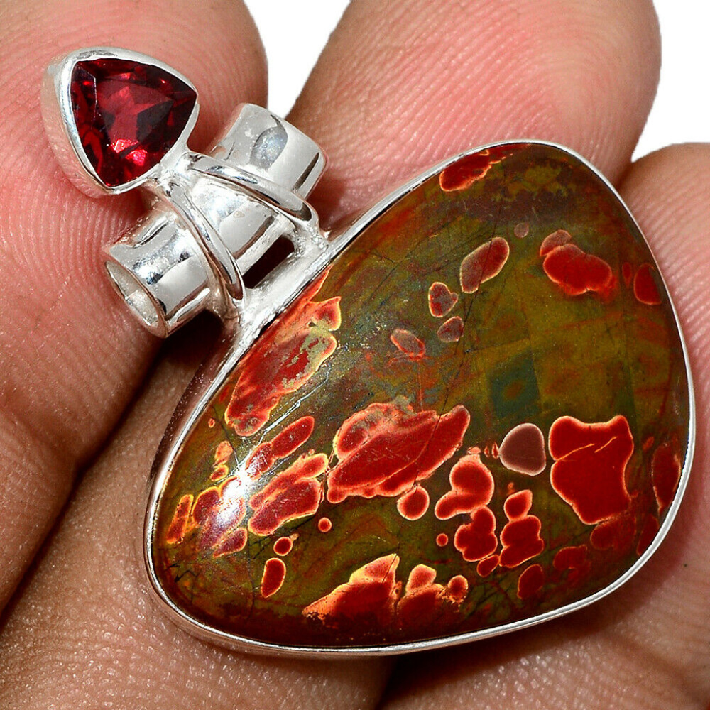 Cherry Creek Jasper Solid 925 Silver Pendant